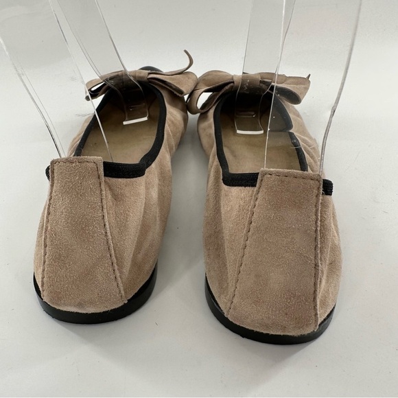 Halogen flats size 6 beige suede black patent cap toe pointy toe balletcore - Picture 5 of 13